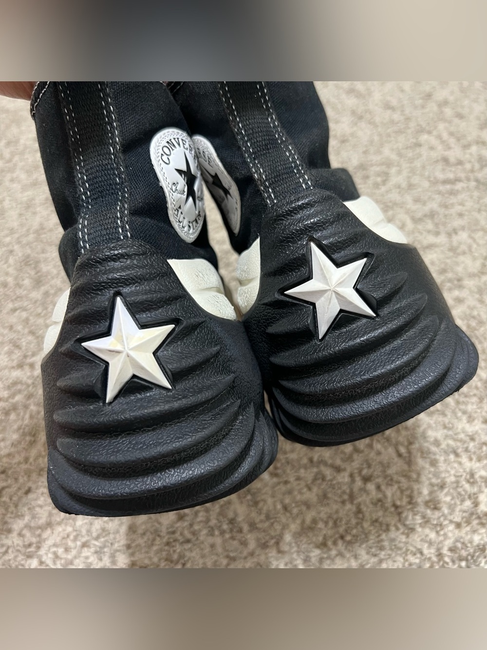 Converse Run Star Motion Platform High-Top Sneakers Black/White/Gum Size M6/W7.5 - Picture 8 of 13
